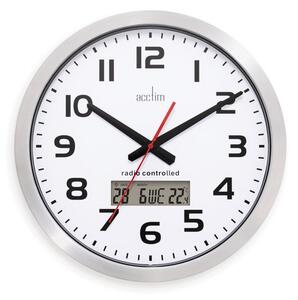 Acctim Meridian Aluminium Digital Wall Clock