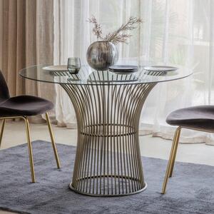 Dodson 4 Seater Round Glass Top Dining Table