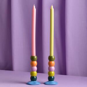 Raspberry Blossom Set of 2 Bobbin Candle Sticks