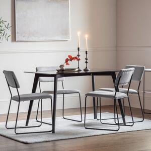 Brea 6 Seater Rectangular Glass Top Dining Table