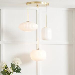 Alexa Ribbed Glass 3 Light Cluster Ceiling Light