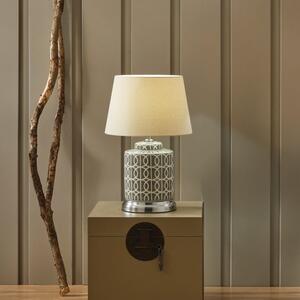 Aris Grey and White Geo Pattern Table Lamp