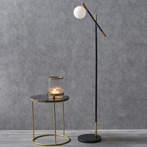 Wanda White Orb and Black Metal Floor Lamp