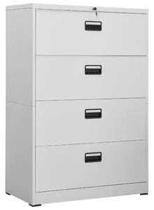 Filing Cabinet Light Grey 90x46x134 cm Steel