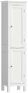 Kleankin Tall Bathroom Storage Unit, Slim Bathroom Cabinet with Adjustable Shelves and Double Door, White