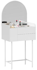 HOMCOM Dressing Table with Arched Mirror and 3 Drawers - White