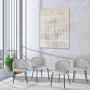 Set of 4 Indus Valley Milly Curved Back Boucle Dining Chairs