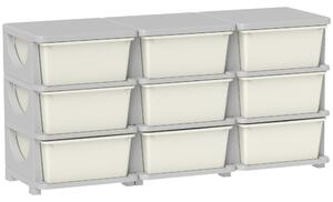 HOMCOM Kids Storage Unit, with Nine Drawers - Cream