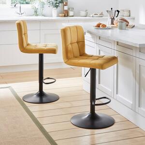 Jasmine Adjustable Height Swivel Bar Stool, Powder Coated Base