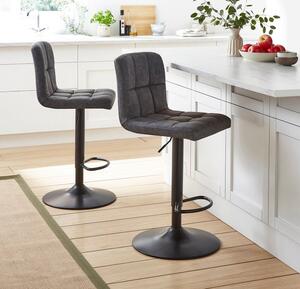 Jasmine Adjustable Height Swivel Bar Stool, Faux Leather