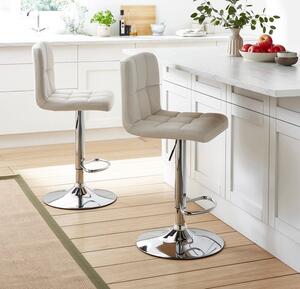 Jasmine Adjustable Height Swivel Bar Stool, Faux Leather