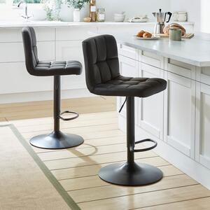 Jasmine Adjustable Height Swivel Bar Stool, Faux Leather