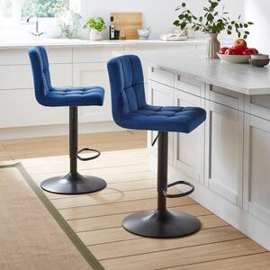 Jasmine Adjustable Height Swivel Bar Stool, Powder Coated Base