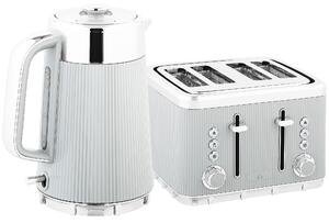 HOMCOM Electric Kettle and Toaster Set, 3000W 1.7L UK Strix Thermostat Rapid Boil Jug Kettle with Limescale Filter, Cool Touch Body, 4 Slice Toaster with 7 Browning Controls, Crumb Tray, Tan