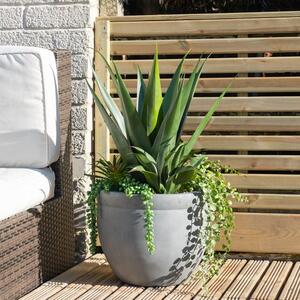 Artificial Oversized Mixed Agave in Grey Pot