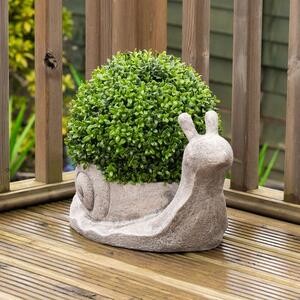 Artificial Boxwood Topiary in Snail Plant Pot