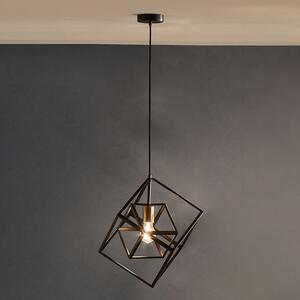 Alessio Matt Black Metal Cube Pendant Light