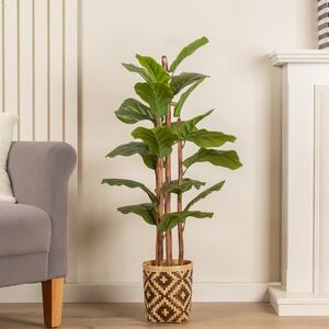 Artificial Fiddle Leaf Fig in Bamboo Plant Pot