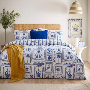 Furn. Frieze Blue Duvet Cover and Pillowcase Set