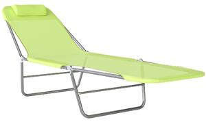 Outsunny Adjustable Sun Lounger: Reclining Garden Relaxer with Adjustable Back, Green