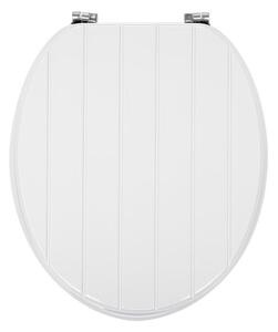 Tongue and Groove White Toilet Seat