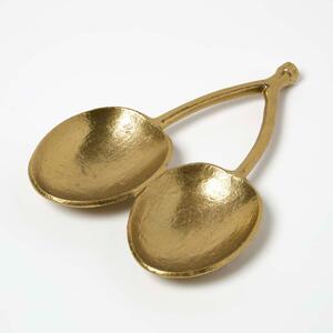 Homescapes 100% Aluminium Cherry Trinket Tray, 27.5 x 20.5 x 3.5 cm, Gold, Decorative