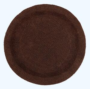 Homescapes Luxury Reversible Chocolate Round 100% Cotton Bath Mat, 80 cm Round, Machine Washable, Super Absorbent, Soft and Tufted, Eco Friendly