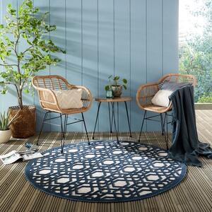 Oro Geometric Indoor Outdoor Round Rug