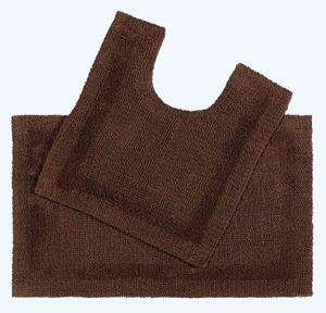 Homescapes Luxury Reversible Chocolate 100% Cotton Pedestal and Bath Mat Set, Machine Washable, Super Absorbent, Soft and Hand-Tufted, Eco Friendly