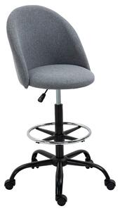 Vinsetto Ergonomic Drafting Chairwith Adjustable Height, Padded Seat, Footrest, Draughtsman Chair, 360° Swivel Tall Office Chair, Grey Aosom UK
