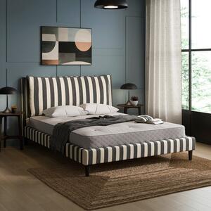 Skylar Woven Stripe Pillow Back Bed Frame