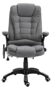 Vinsetto Heated Office Chair with Heated Massage & Adjustable Lumbar Support Breathable Fabric, 360° Swivel Wheels, Scratch Anti, Grey Aosom UK