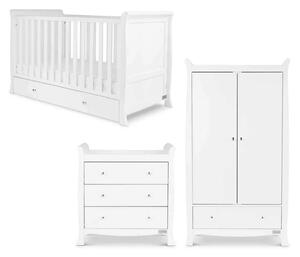 Ickle Bubba Snowdon Classic 3 Piece Furniture Set White - Fibre Mattress