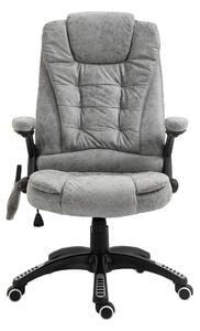 Vinsetto Heated Massage Recliner: 6 Massage Points, Microfiber, 360° Swivel, Slate Grey Aosom UK