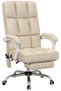 Vinsetto Executive Office Chair, 135° Reclining Massage Office Chair with Padded Armrests, Microfibre Material, Beige Aosom UK