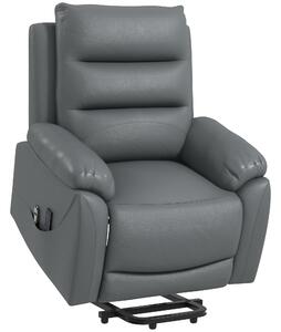 HOMCOM Electric Riser and Recliner Chairs for Elderly, PU Leather Power Lift Recliner Armchair with Vibration Massage, Side Pockets
