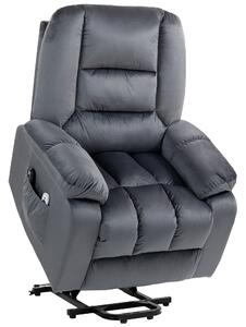 HOMCOM Lift Chair, Quick Assembly, Electric Riser and Recliner Chair with Vibration Massage, Heat, Side Pockets, Grey Aosom UK