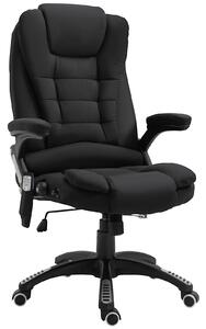 Vinsetto Massage Office Chair w/ 6 Heated Vibration Points, Executive Office Chair with Linen-Feel Fabric, 360° Swivel Wheels, Black Aosom UK