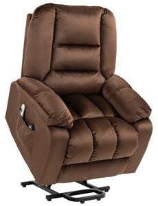 HOMCOM Lift Chair, Quick Assembly, Electric Riser and Recliner Chair with Vibration Massage, Heat, Side Pockets, Brown Aosom UK