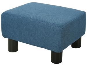 HOMCOM Linen Fabric Ottoman Footstool, Cube Design with 4 Plastic Legs, Comfortable Seating, Blue Aosom UK