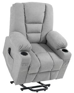 HOMCOM Oversized Riser and Recliner Chairs for the Elderly, Fabric Upholstered Lift Chair w/ Remote Control, Side Pockets, Cup Holder Aosom UK