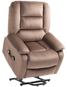 HOMCOM Electric Riser and Recliner Chair with Vibration Massage, Heat, Side Pocket, Brown Aosom UK