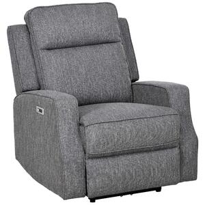 HOMCOM Electric Recliner Armchair, Recliner Chair with Adjustable Leg Rest, USB Port, Charcoal Grey Aosom UK