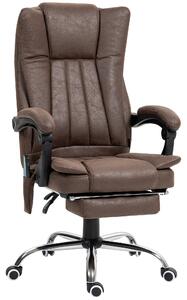 Vinsetto Heated Office Chair, Ergonomic Executive Desk Chair with Adjustable Height, Lumbar Support & Footrest, Dark Brown Aosom UK