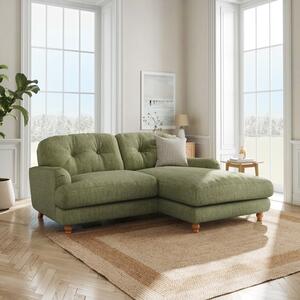 Martha Slub Faux Linen Corner Chaise Sofa