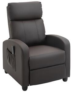 HOMCOM Recliner Sofa Chair PU Leather Massage Armcair w/ Footrest and Remote Control for Living Room, Bedroom, Home Theater, Brown