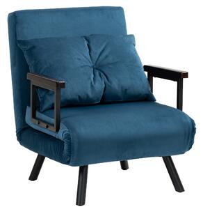 HOMCOM Click Clack Chair Bed, Convertible Single Chair Couch with 2 Cushions, for Living Room, Bedroom, Navy Blue Aosom UK