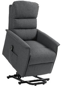 HOMCOM Electric Power Lift Recliner Chair with Spring Pack Seat, Fabric Recliner Armchair for Elderly with Footrest, Pockets Aosom UK