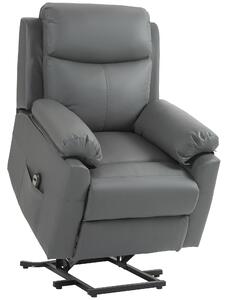 HOMCOM Riser Recliner Chairs Power Recliner Chair for the Elderly, Lift Chair with Remote Control, Side Pockets, Charcoal Grey Aosom UK