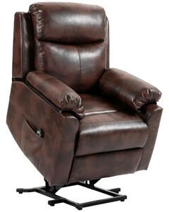HOMCOM Riser and Recliner Chair for the Elderly, Lift Chair with Remote Control, Side Pockets, Pocket Spring, Dark Brown Aosom UK